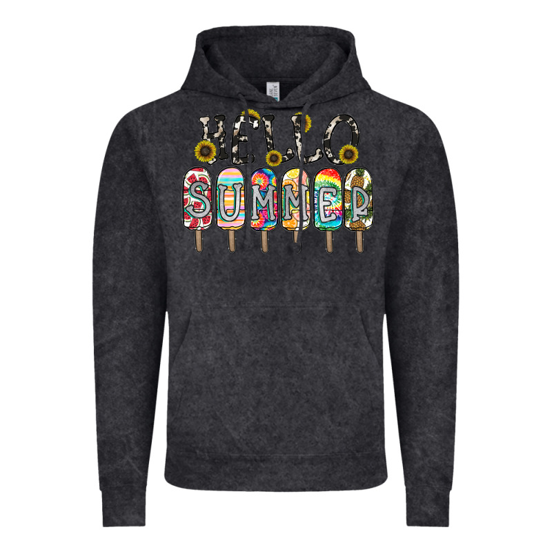 Name Vibrant Summer Greeting With Popsicles Vintage Hoodie by CowhideDigitalArt | Teevron