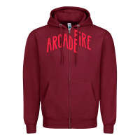 Burgundy Arcade Fire Zipper Hoodie - linhVisuals