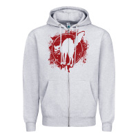 Heather Grey Anarchist Black Cat Zipper Hoodie - linhVisuals