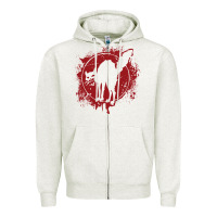 Oatmeal Heather Anarchist Black Cat Zipper Hoodie - linhVisuals