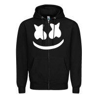 Black mello face Zipper Hoodie - linhVisuals