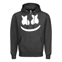 Charcoal Heather mello face Zipper Hoodie - linhVisuals