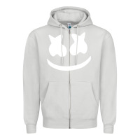 Dove Grey mello face Zipper Hoodie - linhVisuals