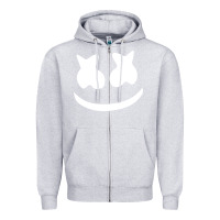 Heather Grey mello face Zipper Hoodie - linhVisuals