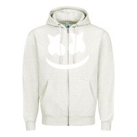 Oatmeal Heather mello face Zipper Hoodie - linhVisuals