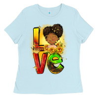 Baby Blue Love Juneteenth Ladies Tee - FaDigitalArtStudio