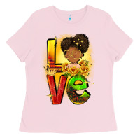 Bubblegum Pink Love Juneteenth Ladies Tee - FaDigitalArtStudio