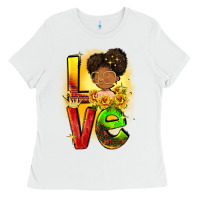 White Love Juneteenth Ladies Tee - FaDigitalArtStudio