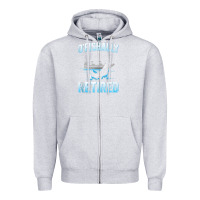Heather Grey ofishally retired fishing men Zipper Hoodie - linhVisuals