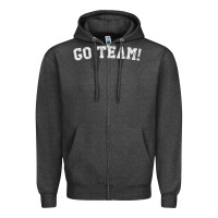 Charcoal Heather go team! Zipper Hoodie - linhVisuals