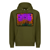 Army Green halloween spider web background Premium Hoodie - Jasminsmagicworld