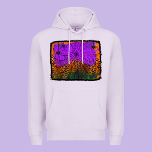 Halloween Spider Web Background Premium Hoodie Designed By Jasminsmagicworld