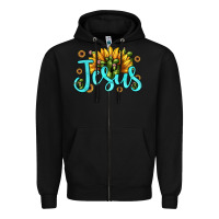 Black jesus sunflower Zipper Hoodie - JahusDesignShop