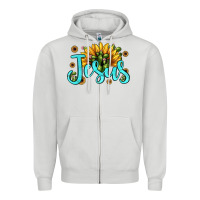Dove Grey jesus sunflower Zipper Hoodie - JahusDesignShop
