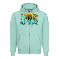 Jesus Sunflower Zipper Hoodie | Teevron