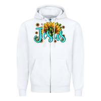 White jesus sunflower Zipper Hoodie - JahusDesignShop
