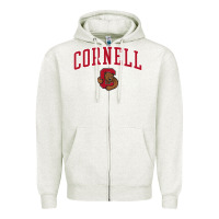 Oatmeal Heather mens cornell big red apparel black fan favorite arch t shirt Zipper Hoodie - linhVisuals