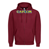 Burgundy capcom Zipper Hoodie - linhVisuals
