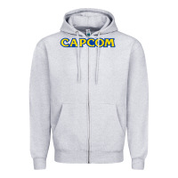Heather Grey capcom Zipper Hoodie - linhVisuals