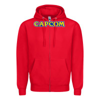 Red capcom Zipper Hoodie - linhVisuals