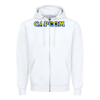 White capcom Zipper Hoodie - linhVisuals