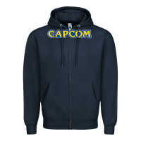 Navy capcom Zipper Hoodie - linhVisuals