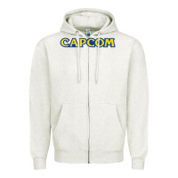 Oatmeal Heather capcom Zipper Hoodie - linhVisuals