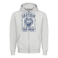 Dove Grey mens funny captain of the ship show boating pontoon boat gift t shirt Zipper Hoodie - linhVisuals