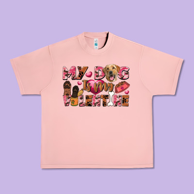 My Dog Is My Valentine Urban Heavy Tee Designed By Fadigitalartstudio
