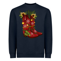 Navy Christmas boots Heavyweight Sweatshirt - JahusDesignShop