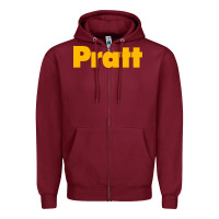 Burgundy pratt institute Zipper Hoodie - linhVisuals