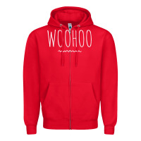 Red woohoo   design for parties Zipper Hoodie - linhVisuals
