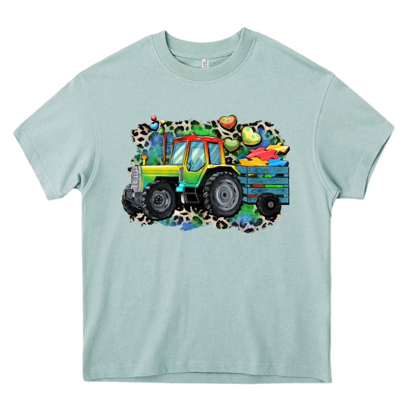 Autism Farm Tractor Heavy Core Tee by CowGirlArtShop | Teevron