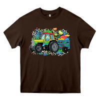 Chocolate Brown Autism farm tractor Heavy Core Tee - CowGirlArtShop