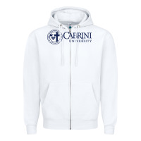 White cabrini Zipper Hoodie - linhVisuals