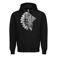 Black native american feather headdress indian chief tribes prid t shirt Zipper Hoodie - linhVisuals