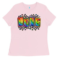 Bubblegum Pink Love pride Ladies Tee - FaDigitalArtStudio