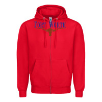 Red vintage fort worth texas flag men women kids Zipper Hoodie - linhVisuals