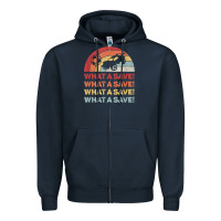 Navy vintage retro what a save rocket soccer car league Zipper Hoodie - linhVisuals