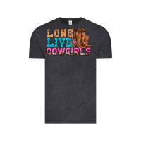 Vintage Black Western Long Live Cowgirls With Roses Vintage Tee - BundleAndBundleShop