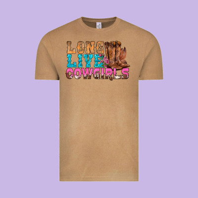 Western Long Live Cowgirls With Roses Vintage Tee Designed By Bundleandbundleshop