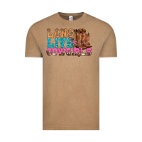 Vintage Coffee Western Long Live Cowgirls With Roses Vintage Tee - BundleAndBundleShop