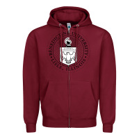 Burgundy Benedictine University Zipper Hoodie - linhVisuals