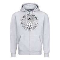 Heather Grey Benedictine University Zipper Hoodie - linhVisuals