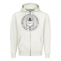 Oatmeal Heather Benedictine University Zipper Hoodie - linhVisuals