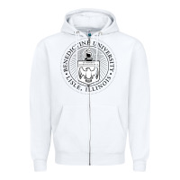 White Benedictine University Zipper Hoodie - linhVisuals