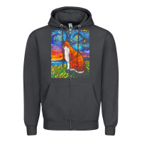 Smoke cat t  shirt orange and white tabby cat t  shirt Zipper Hoodie - linhVisuals