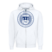 White Brandeis University Zipper Hoodie - linhVisuals