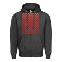Charcoal Heather red checkered t  shirt red checker pattern t  shirt Zipper Hoodie - linhVisuals