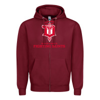 Burgundy fighting saints Zipper Hoodie - linhVisuals